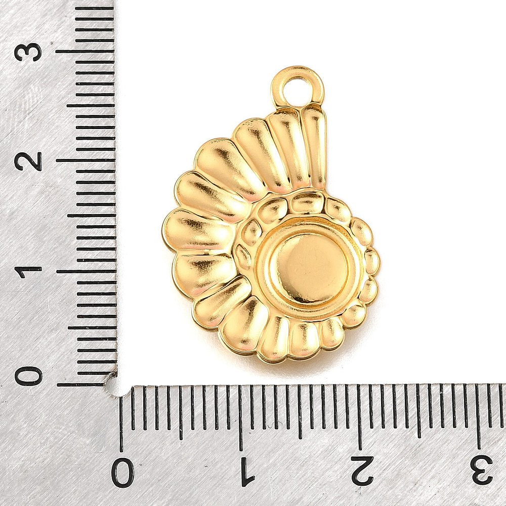 Ατσάλινο Στοιχείο ναυτίλος με πέτρα 27mm