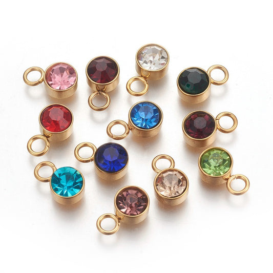Ατσάλινο Στοιχείο birthstone 10mm