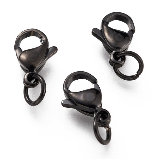 Κούμπωμα μαύρο καβουράκι με κρικάκι