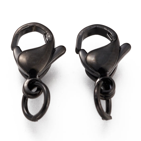 Κούμπωμα μαύρο καβουράκι με κρικάκι