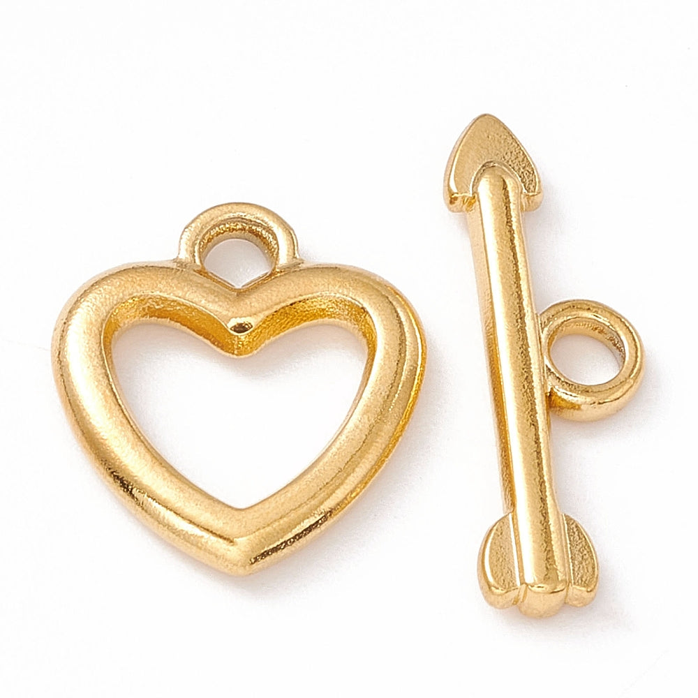 Ατσάλινο Κούμπωμα με καρδιά και μπάρα βέλος-ATSG45