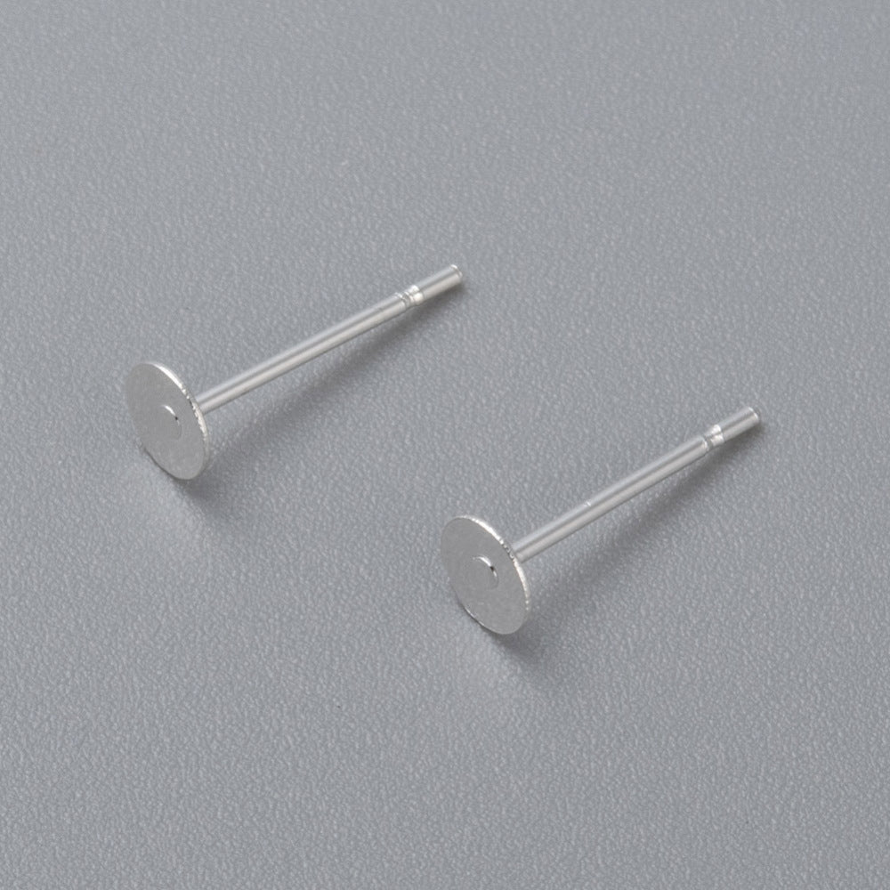 Ατσάλινη επίπεδη βάση σκουλαρικιού 4mm