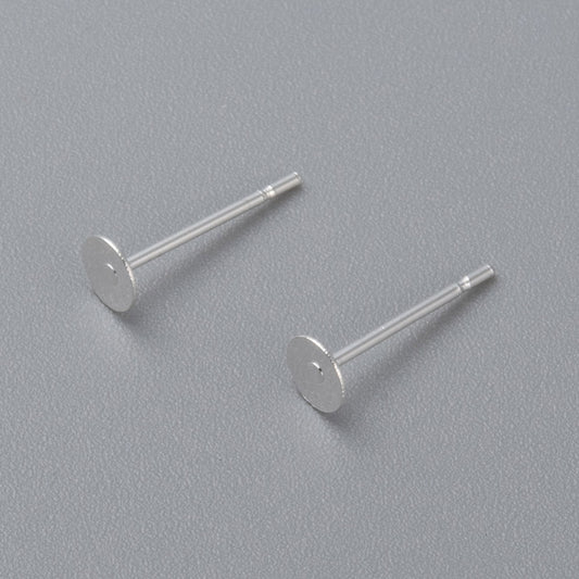 Ατσάλινη επίπεδη βάση σκουλαρικιού 4mm