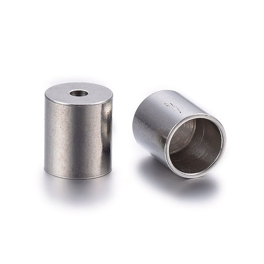 Ατσάλινο ασημί καπάκι με τρύπα 6mm