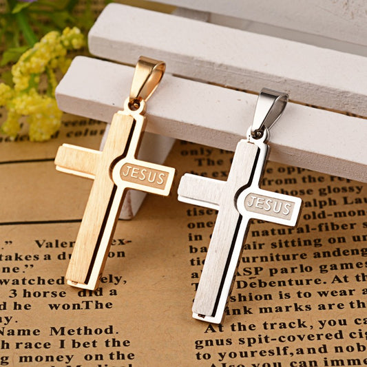 Ατσάλινο Στοιχείο σταυρός Jesus 30mm