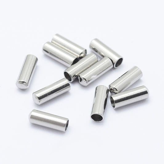 Ατσάλινο ασημί καπάκι  με τρύπα 2mm