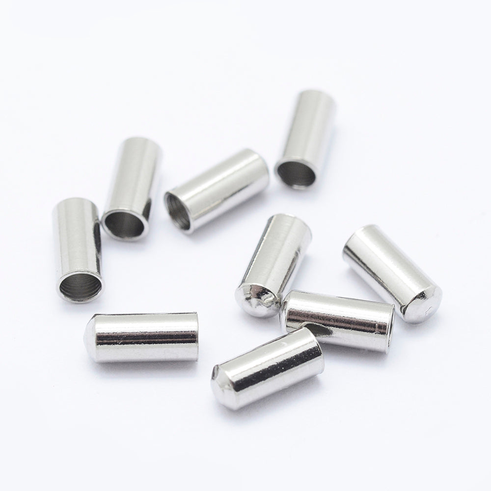 Ατσάλινο ασημί καπάκι  με τρύπα 2.5mm