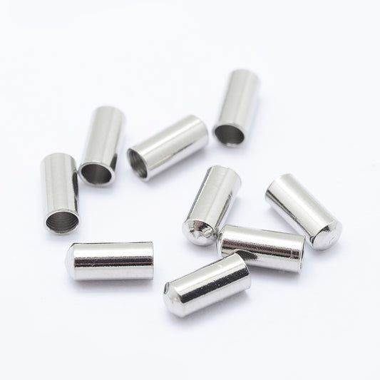 Ατσάλινο ασημί καπάκι  με τρύπα 2.5mm