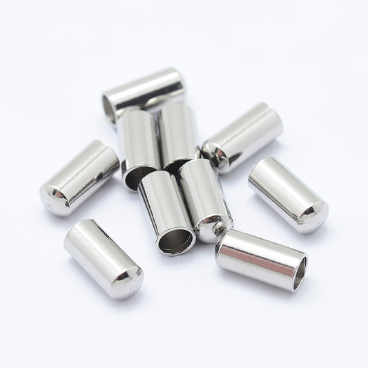 Ατσάλινο ασημί καπάκι  με τρύπα 3mm