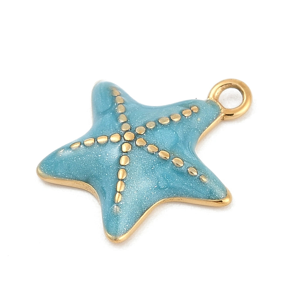 Ατσάλινο Στοιχείο αστερίας με τυρκουάζ σμάλτο