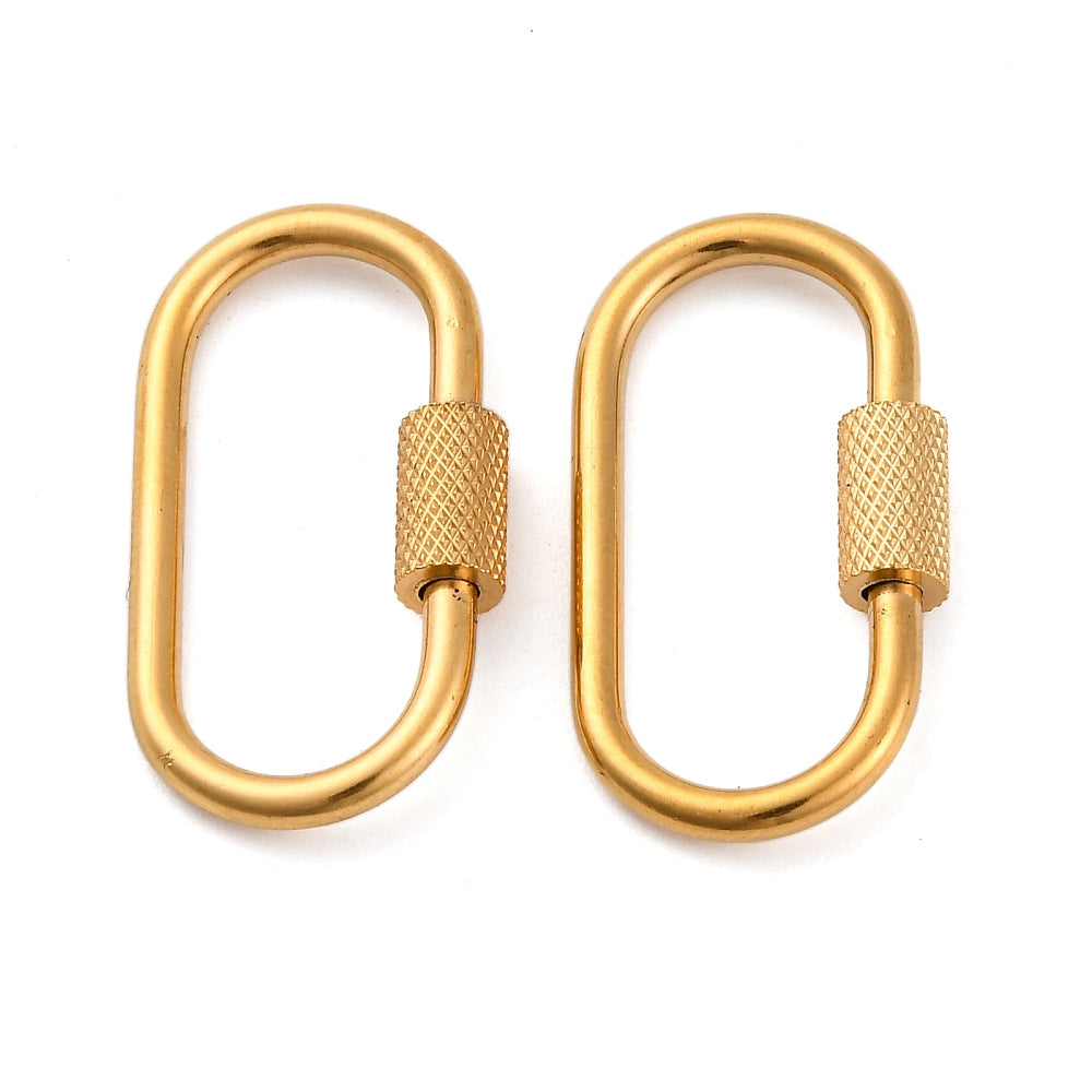 Ατσάλινο βιδωτό οβάλ χρυσό κούμπωμα 21mm