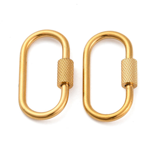 Ατσάλινο βιδωτό οβάλ χρυσό κούμπωμα 21mm