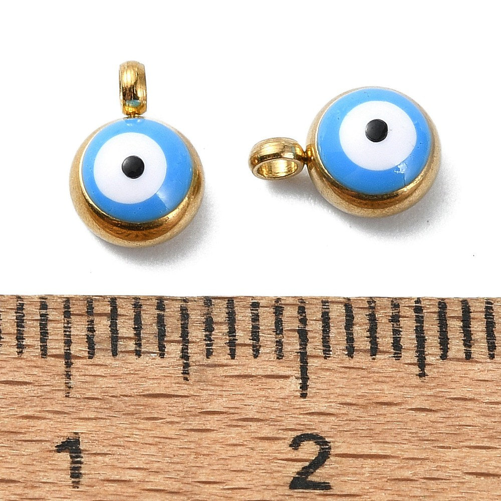 Ατσάλινo γαλάζιο ματάκι 10mm
