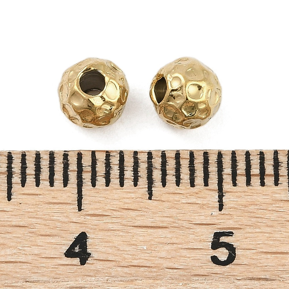 Ατσάλινη Χάντρα χρυσό 5mm