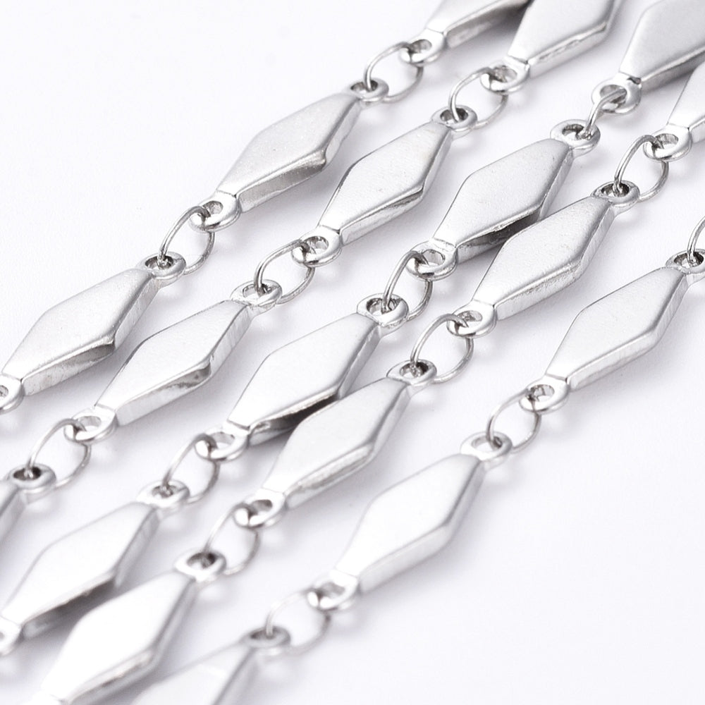 Αλυσίδα Ατσάλινη Ρόμβος 13x4mm