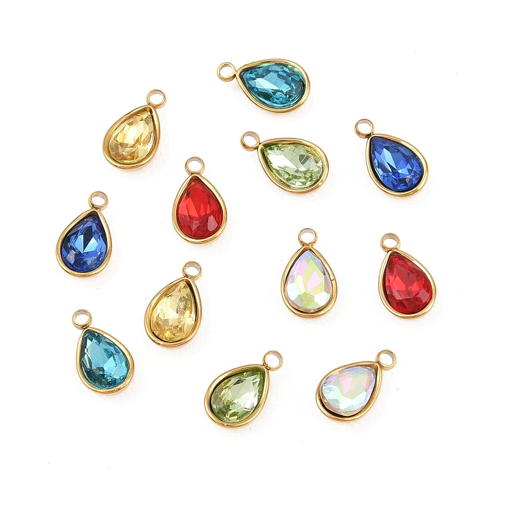 Ατσάλινο Στοιχείο birthstone 9mm
