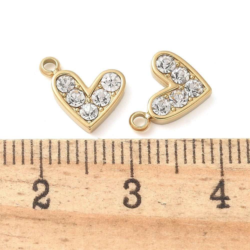 Ατσάλινο Στοιχείο καρδιά με στρας