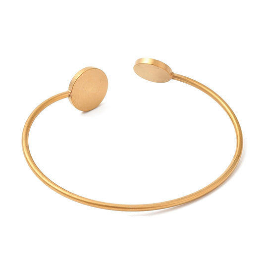 Ατσάλινη χρυσή χειροπέδα με καστόνι 10mm και 12mm