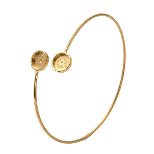 Ατσάλινη χρυσή χειροπέδα με καστόνι 8mm