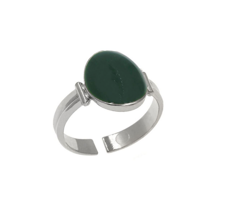 Ατσάλινο δαχτυλίδι με κυπαρισσί σμάλτο