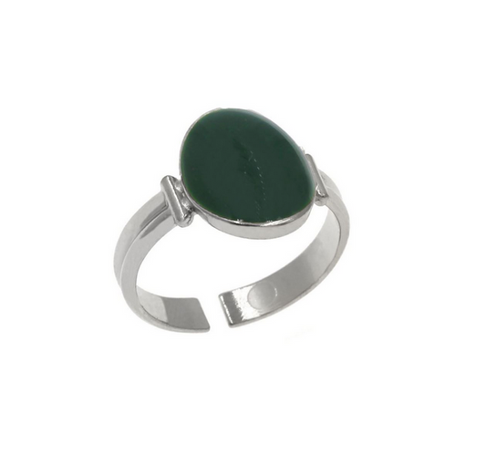 Ατσάλινο δαχτυλίδι με κυπαρισσί σμάλτο