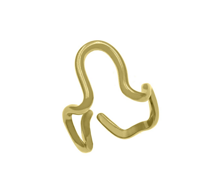 Ατσάλινο καμπυλωτό δαχτυλίδι χρυσό