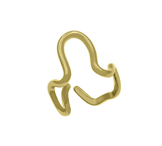 Ατσάλινο καμπυλωτό δαχτυλίδι χρυσό