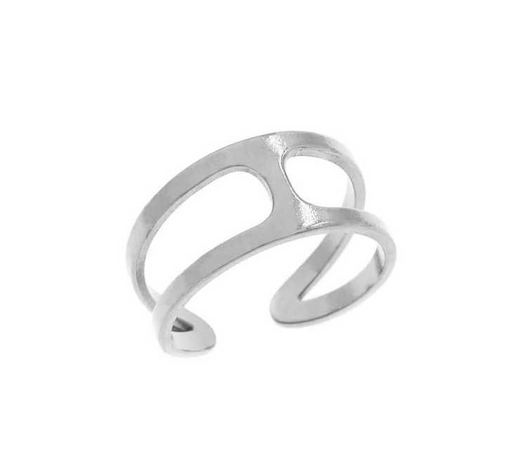 Δαχτυλίδι Ατσάλινο 2σειρο με Ένωση Ανοιχτό