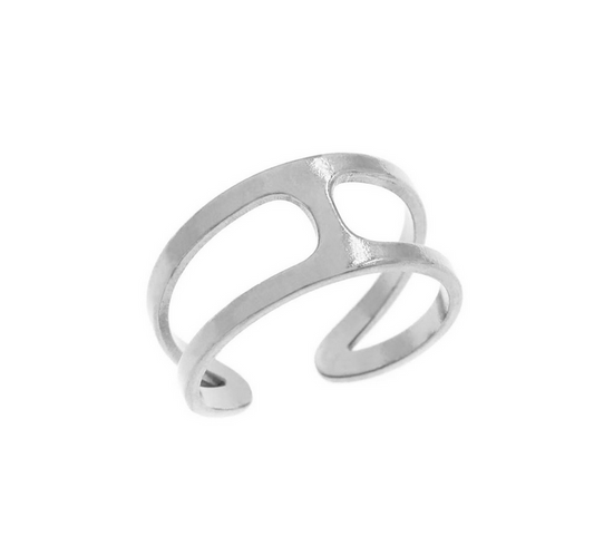 Δαχτυλίδι Ατσάλινο 2σειρο με Ένωση Ανοιχτό