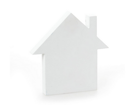 Επιτραπέζιο γούρι βάση σπιτάκι λευκό 10cm