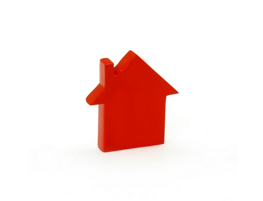 Επιτραπέζιο γούρι βάση σπιτάκι κόκκινο 10cm