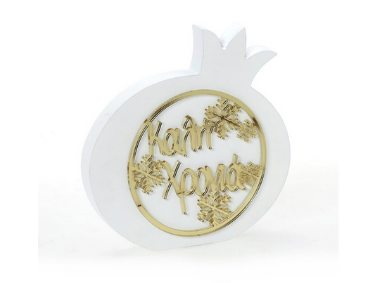 Επιτραπέζιο γούρι ρόδι λευκό 15cm