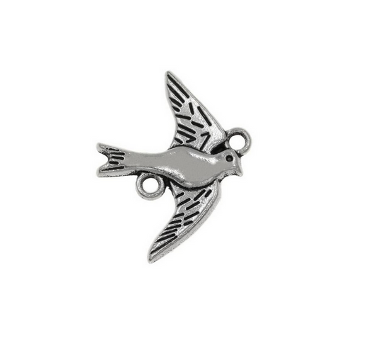 Μεταλλικό ασημί χελιδόνι 20mm