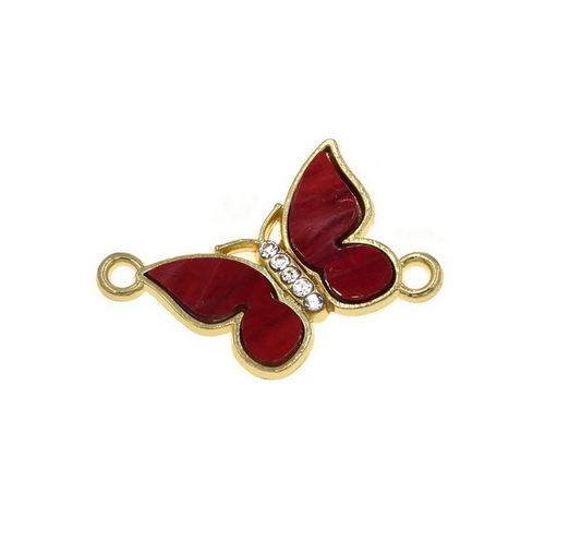 Μεταλλική κόκκινη πεταλούδα 27mm