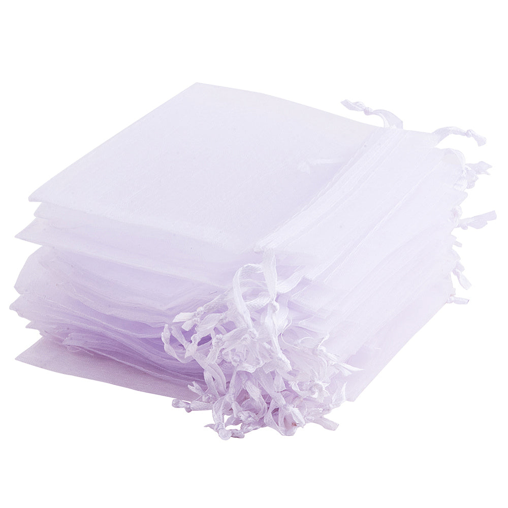 Πουγκί οργάντζας λευκό 15x10cm (μεγάλο)
