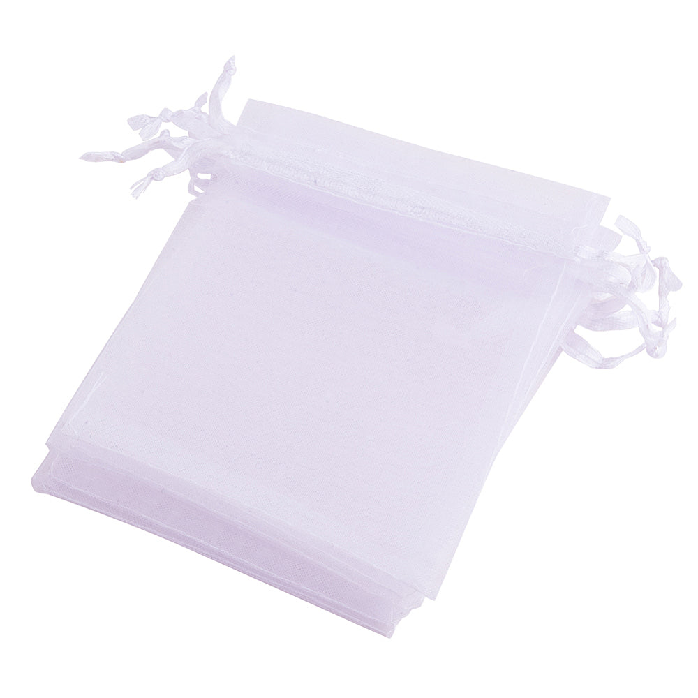 Πουγκί οργάντζας λευκό 15x10cm (μεγάλο)