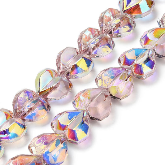 Γυάλινες χάντρες σομών καρδιά 15mm