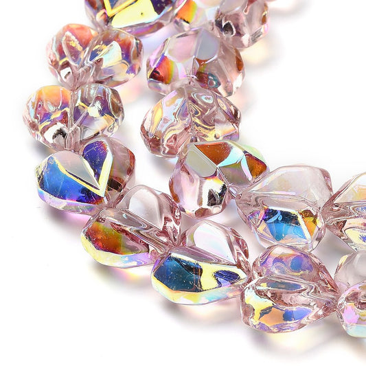 Γυάλινες χάντρες σομών καρδιά 15mm