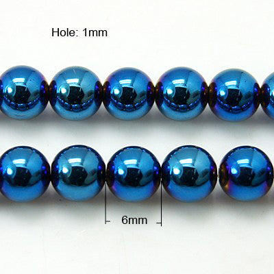 Αιματίτης στρογγυλός μπλε 6mm