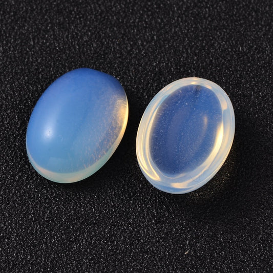 Οπαλίτης οβάλ γαλάζιο καμπουσόν 18mm
