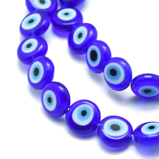 Γυάλινα μπλέ μάτια 6mm