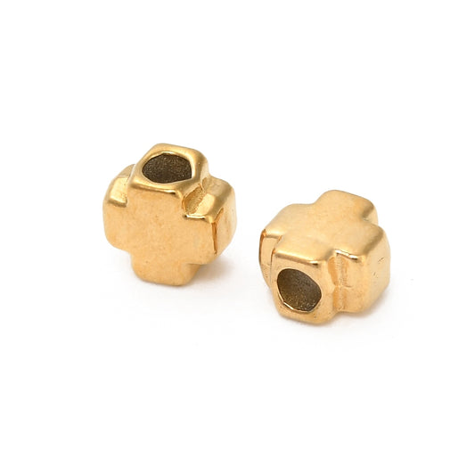 Ατσάλινη Χάντρα χρυσό σταυρός 4mm