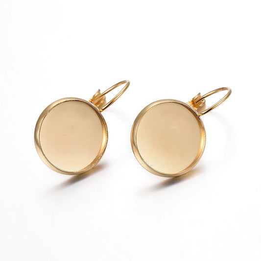 Σκουλαρίκι Ατσάλινο γαντζάκι με βαση 14mm