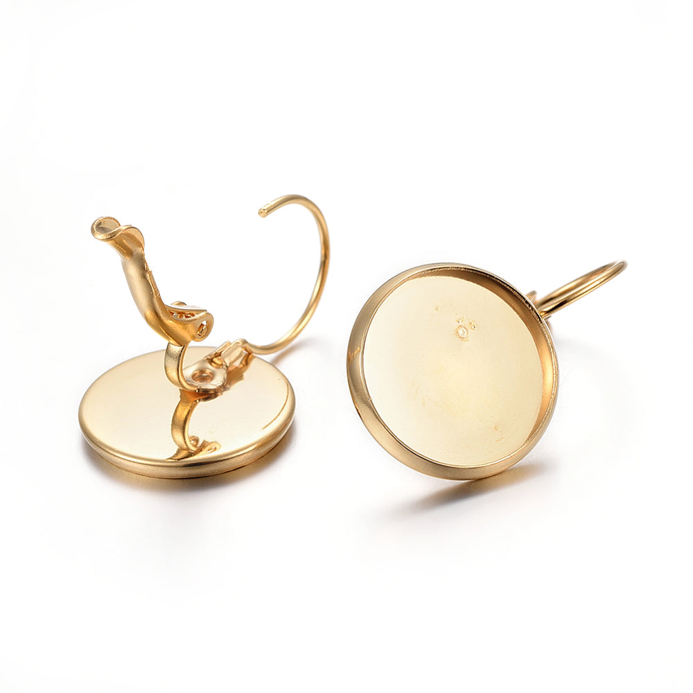 Σκουλαρίκι Ατσάλινο γαντζάκι με βαση 14mm