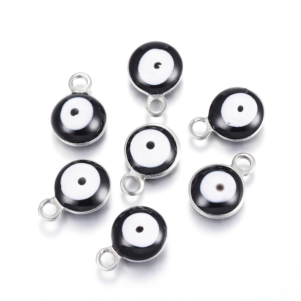 Ατσάλινo μαύρο ματάκι 8mm