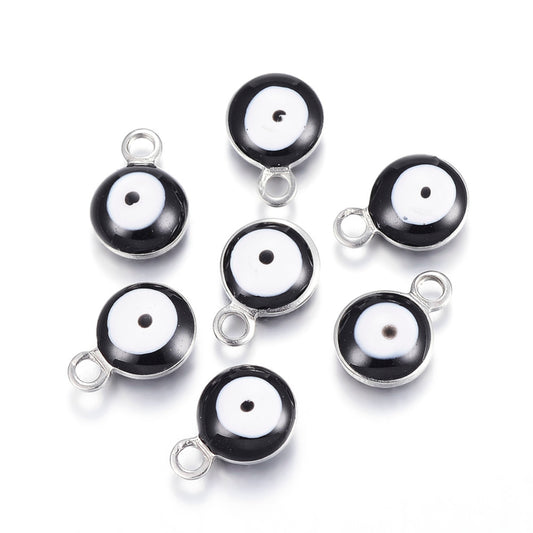 Ατσάλινo μαύρο ματάκι 8mm