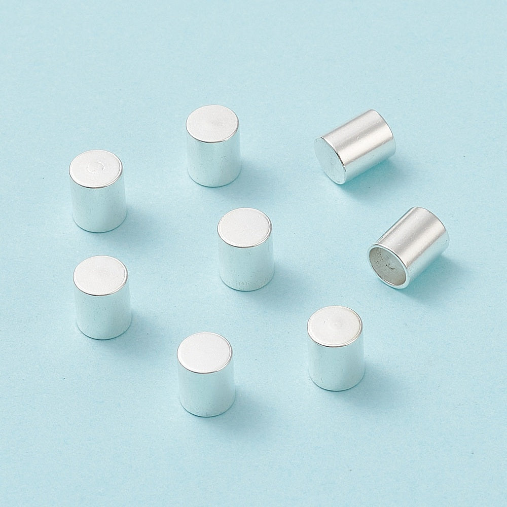 Ατσάλινο ασημί καπάκι με τρύπα 4mm