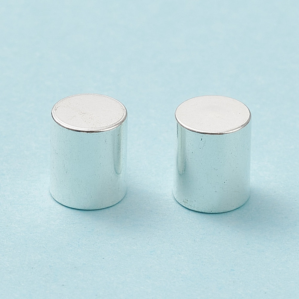 Ατσάλινο ασημί καπάκι με τρύπα 4mm