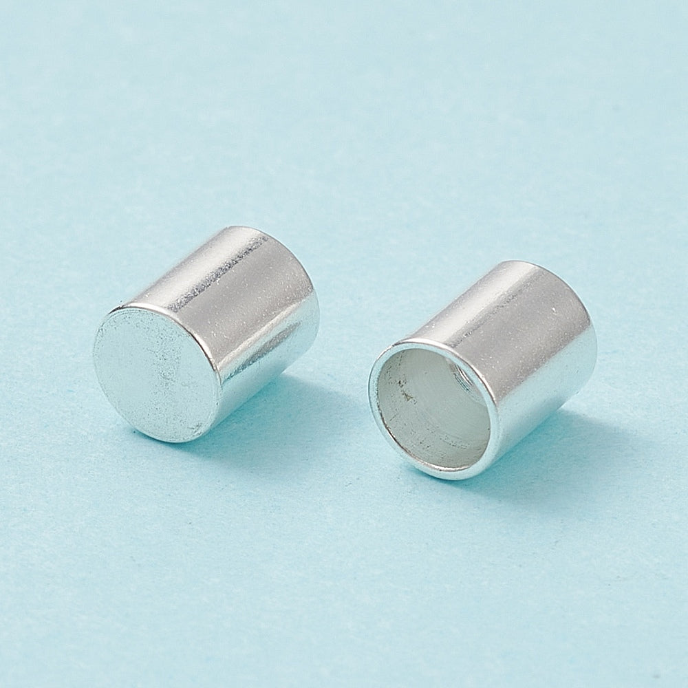 Ατσάλινο ασημί καπάκι με τρύπα 4mm