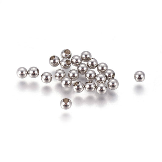 Ατσάλινο ασημί καπάκι χάντρα 1.5mm